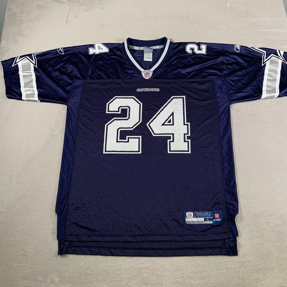 Dallas Cowboys Football‎ Jersey Mens Large Blue NFL Football Reebok Barber 24
